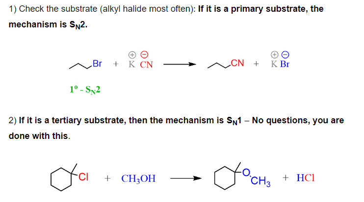 SN1 or SN2 - for primary and tertiary substrates