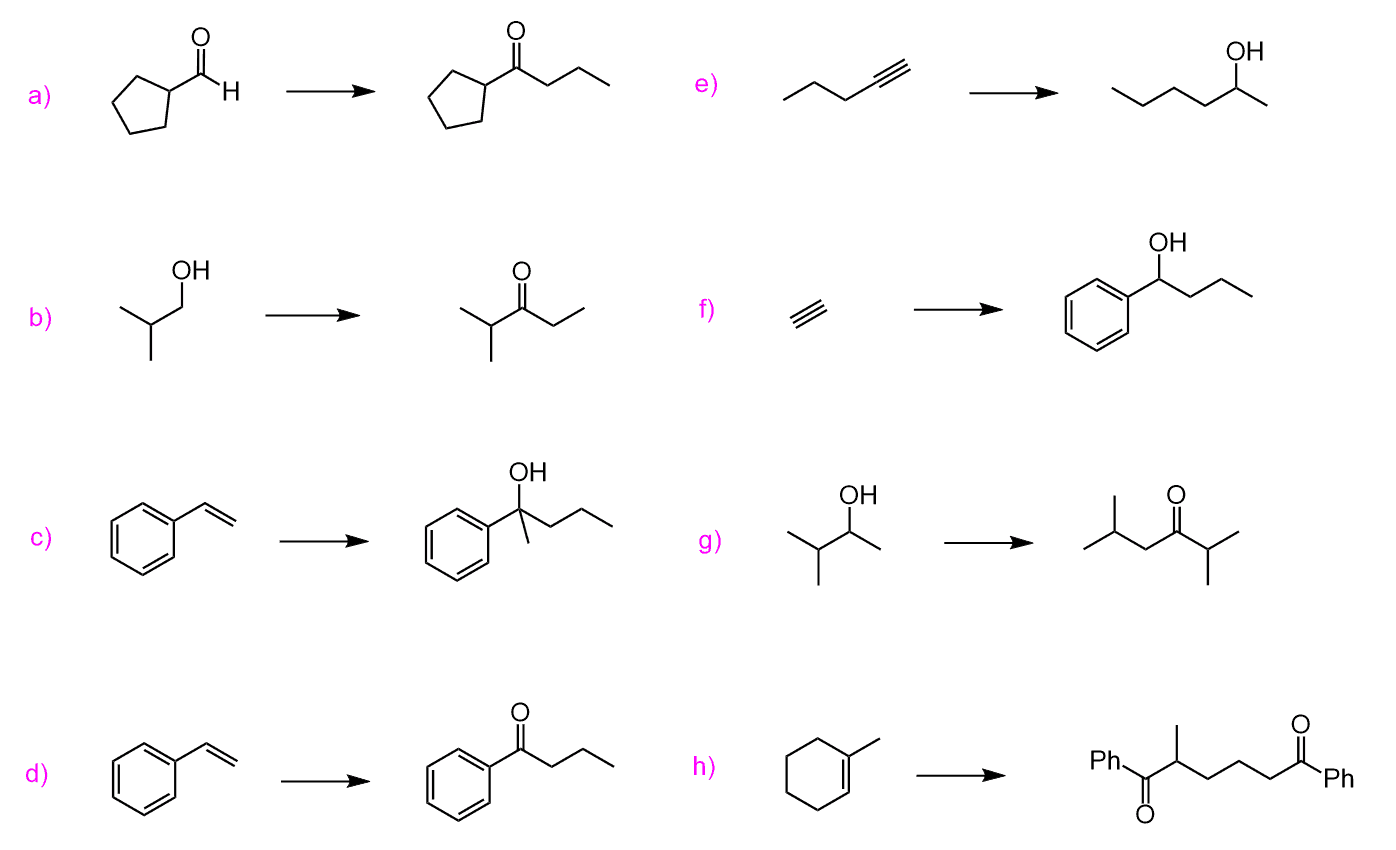 Propose an efficient synthesis for each transformation using the Grignard reaction practice problem
