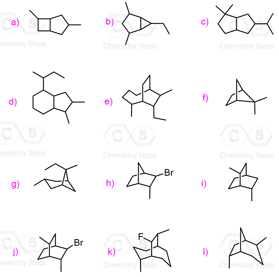 Naming bicyclic compounds-practice problems