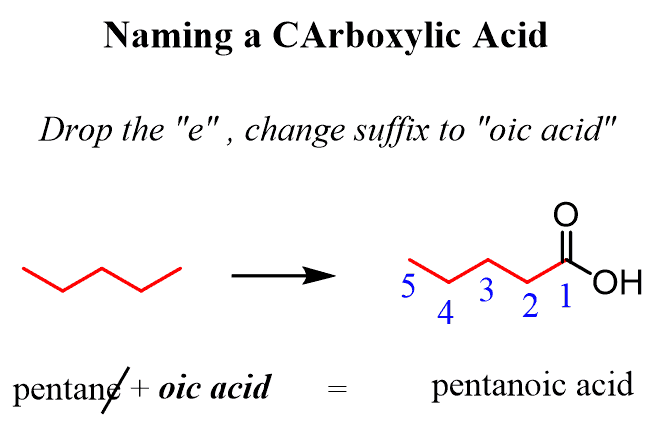 naming a noncyclic carboxylic acid