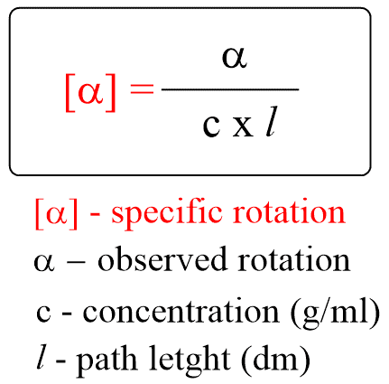 Specific rotation formula