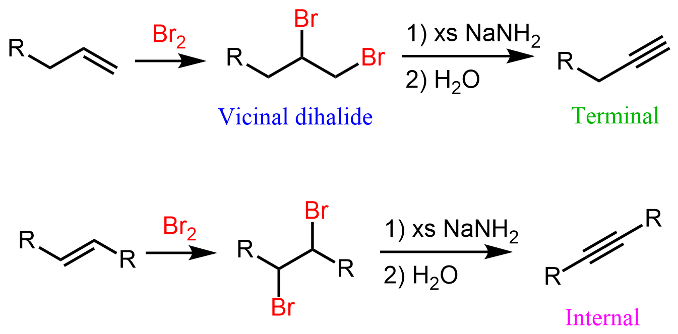 Alkene to alkyne conversion